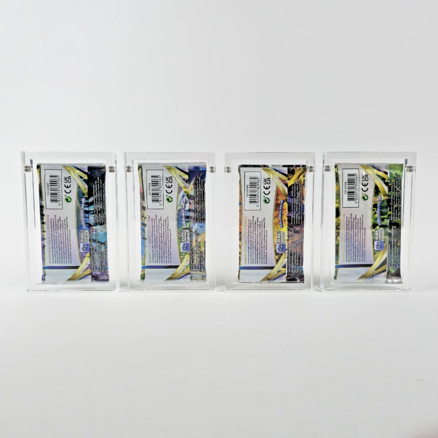 Pokémon Brilliant Stars Booster Pack Art Set (4) + Card Guardian Acrylic Cases