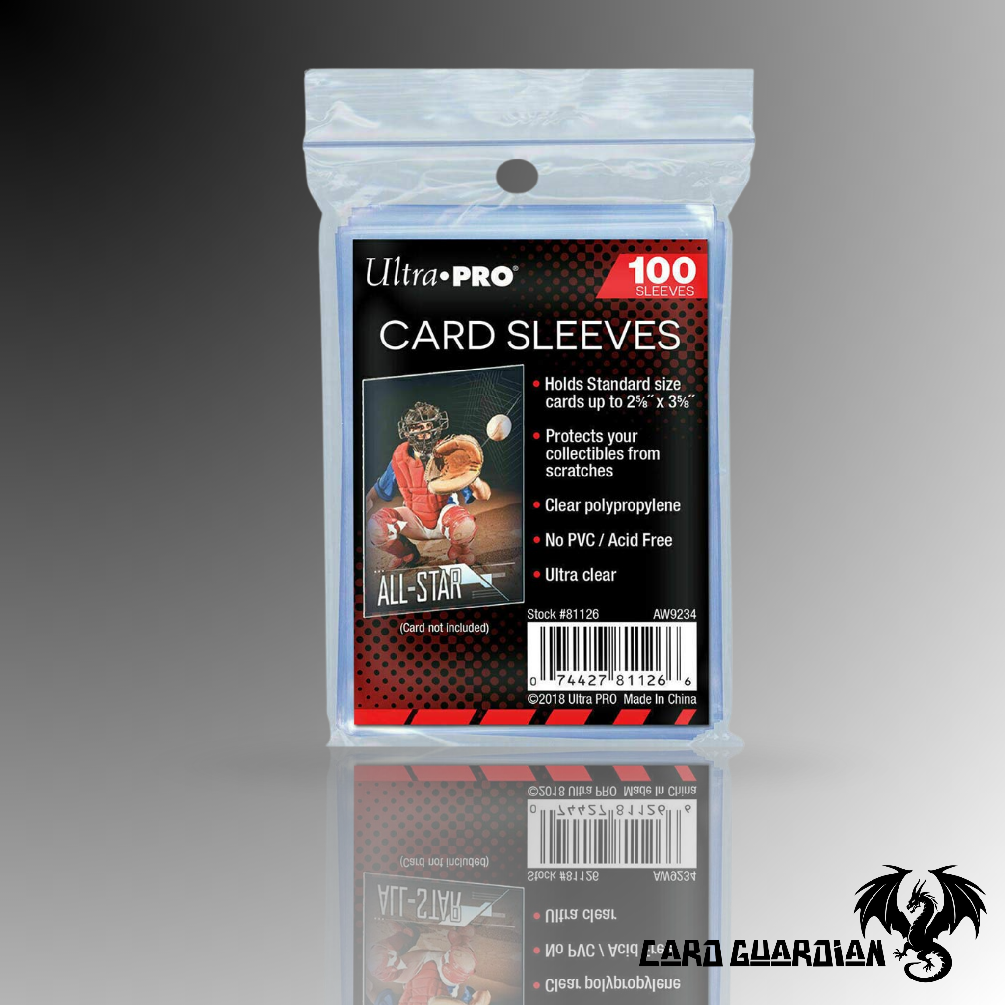 Ultra Pro Standard Size Card Sleeves (Clear) 100 Pack Card Guardian Ultra Pro Standard Size Card Sleeves (Clear) 100 Pack Card Guardian