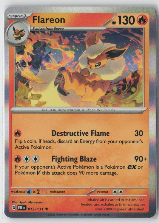 Flareon 013/131 – SV: Prismatic Evolutions Pokémon Card NM