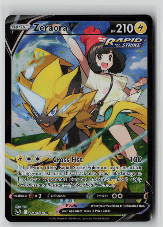 Zeraora V TG16/TG30 – Silver Tempest Trainer Gallery Pokémon Card NM