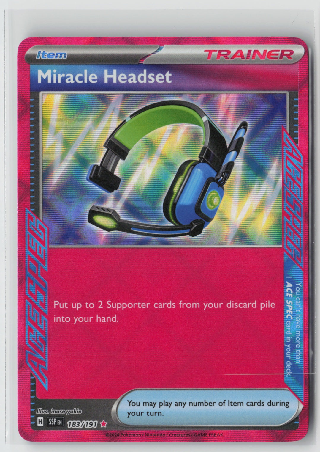 Miracle Headset 183/191 – SV08: Surging Sparks Pokémon Card NM