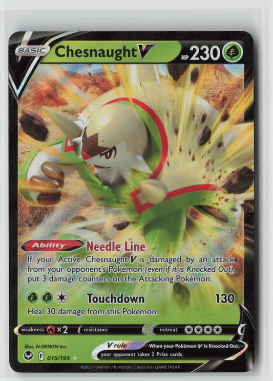 Chesnaught V 015/195 – SWSH12: Silver Tempest Pokémon Card NM
