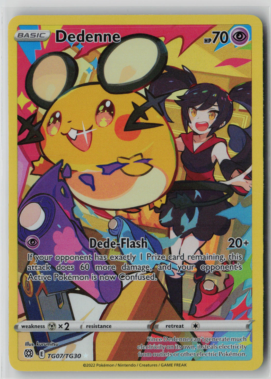 Dedenne TG07/TG30 – Brilliant Stars Trainer Gallery Pokémon Card NM