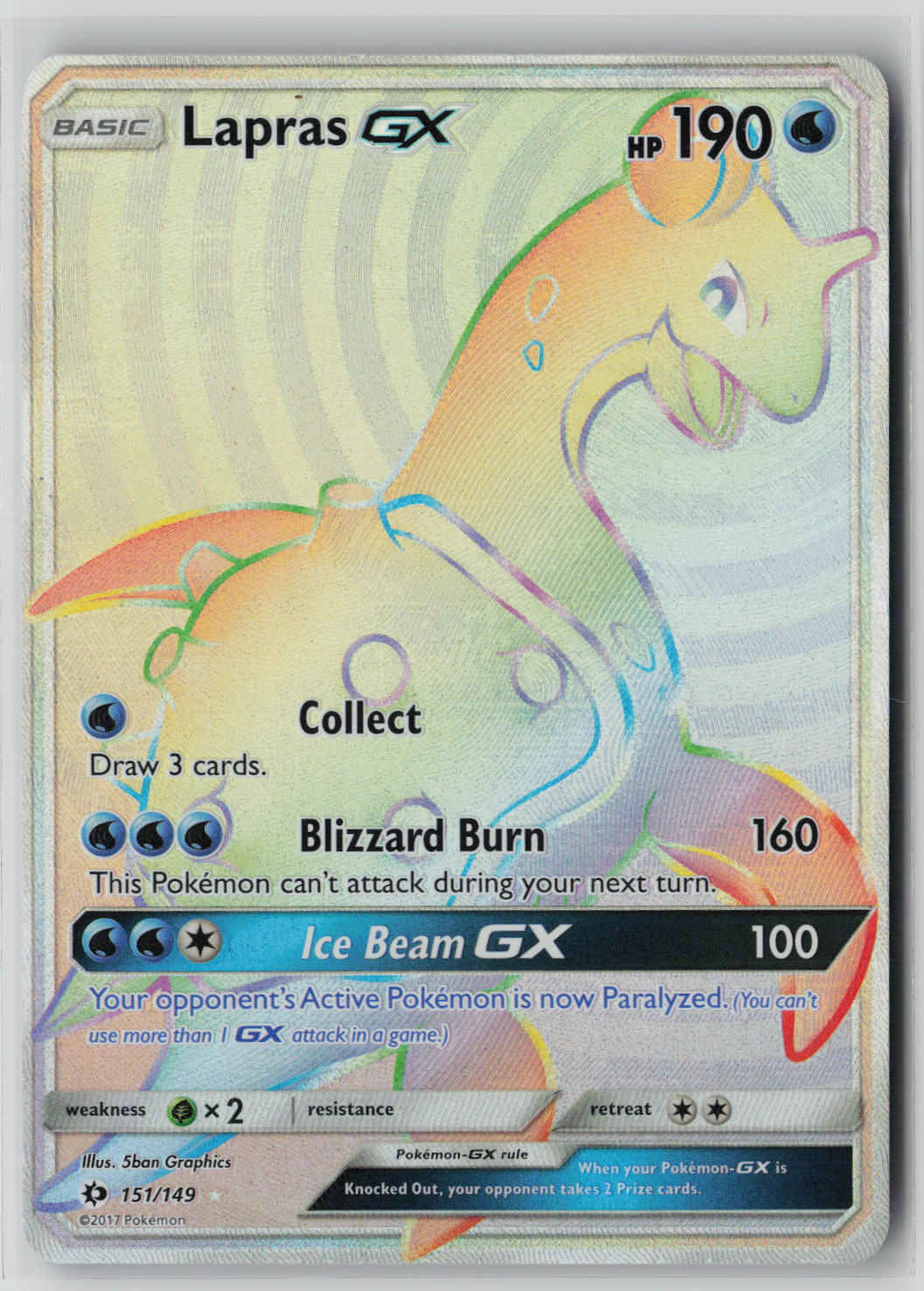 Lapras GX 151/149 – SM Base Set Pokémon Card NM