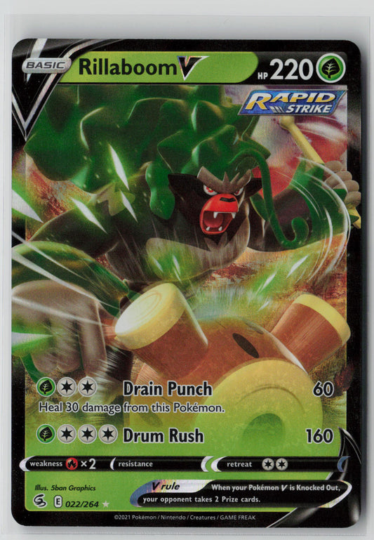 Rillaboom V 022/264 – Fusion Strike Pokémon Card NM