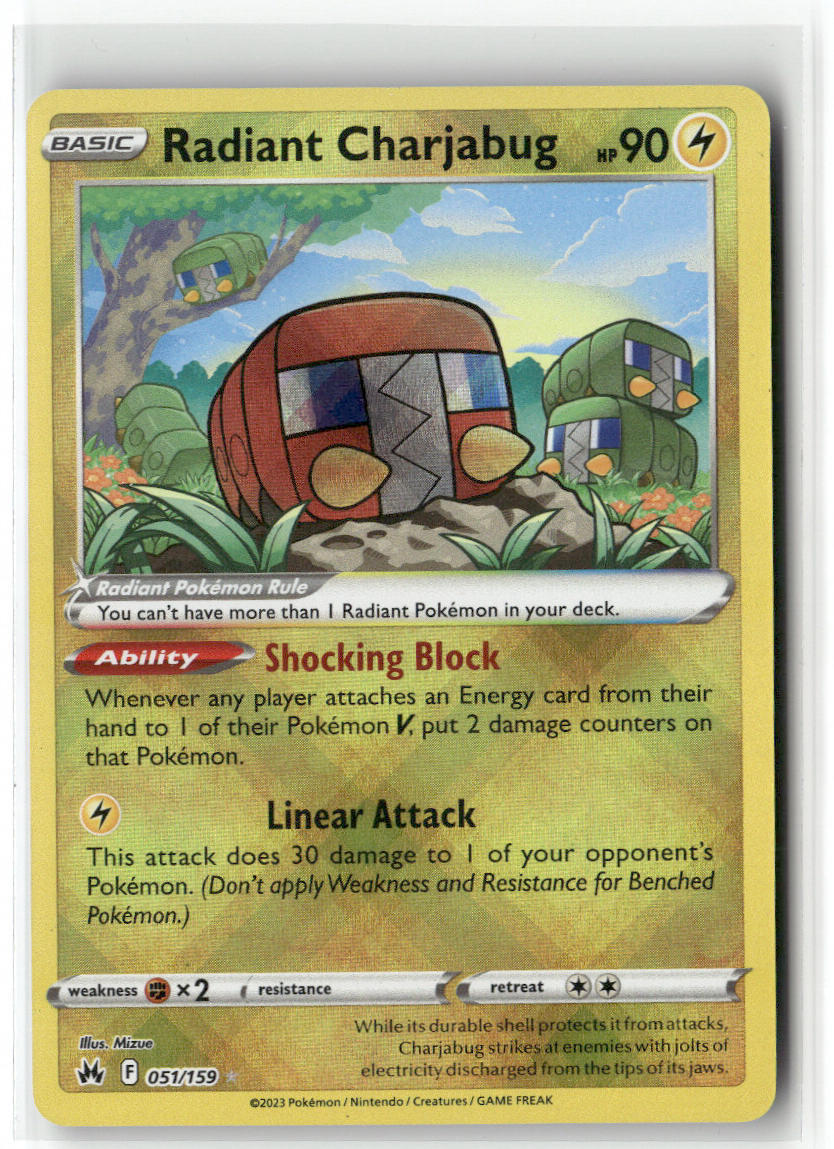 Radiant Charjabug 051/159 – Crown Zenith Pokémon Card NM