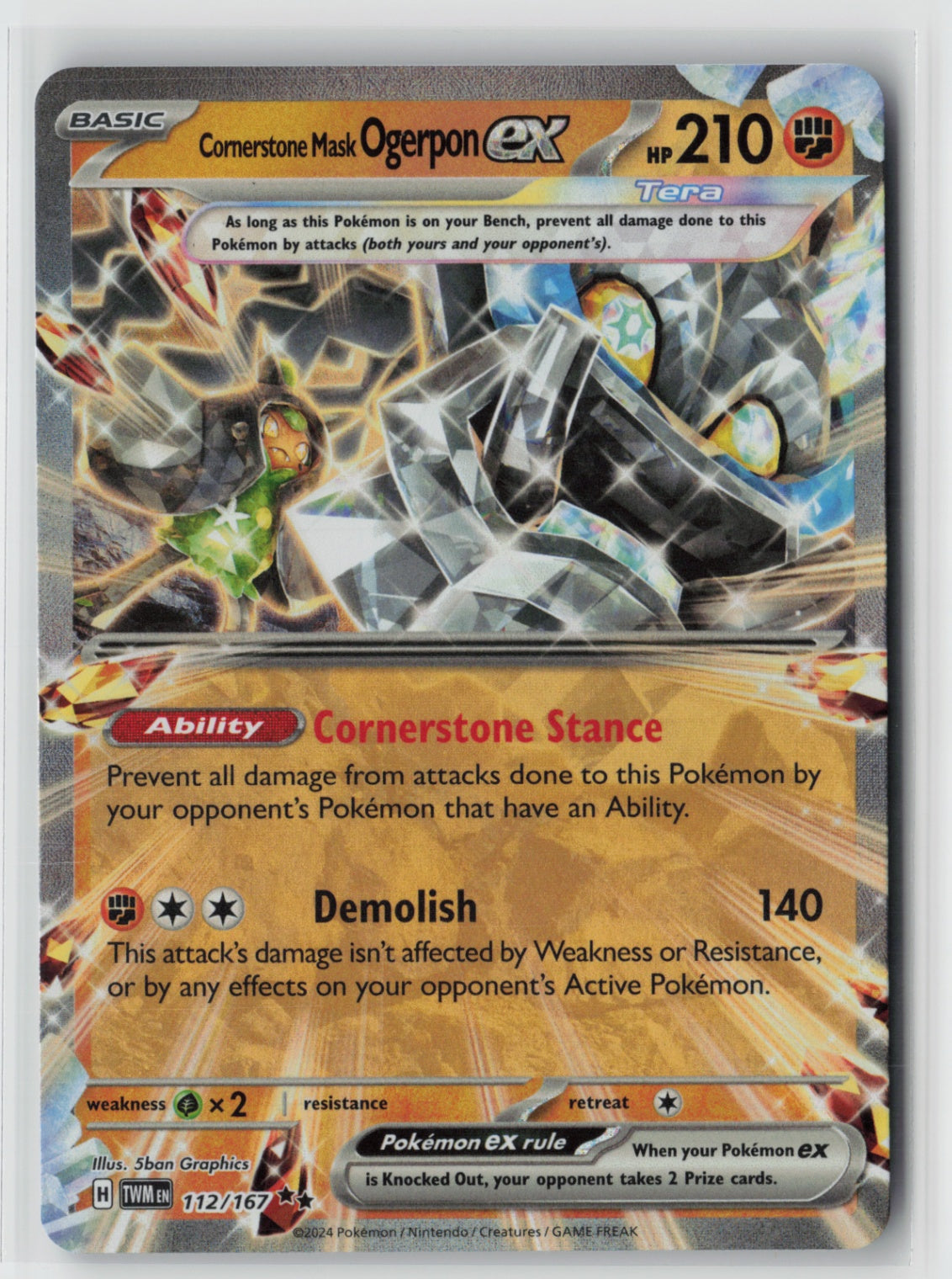 Cornerstone Mask Ogerpon ex 112/167 – SV06: Twilight Masquerade Pokémon Card NM