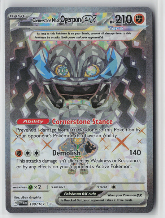 Cornerstone Mask Ogerpon ex 199/167 – SV06: Twilight Masquerade Pokémon Card NM