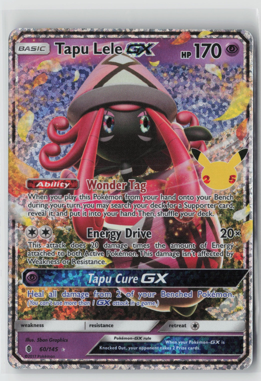 Tapu Lele GX 60/145 – Celebrations: Classic Collection Pokémon Card NM