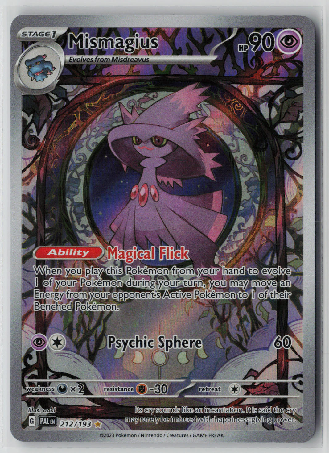 Mismagius - 212/193 – Paldea Evolved Pokémon Card NM