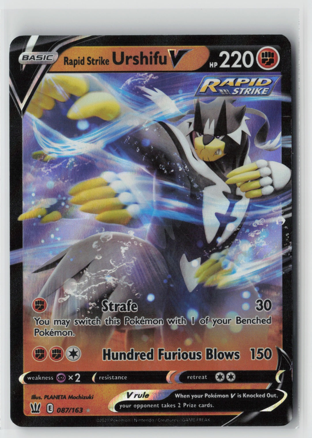 Rapid Strike Urshifu V 087/163 – SWSH05: Battle Styles Pokémon Card NM
