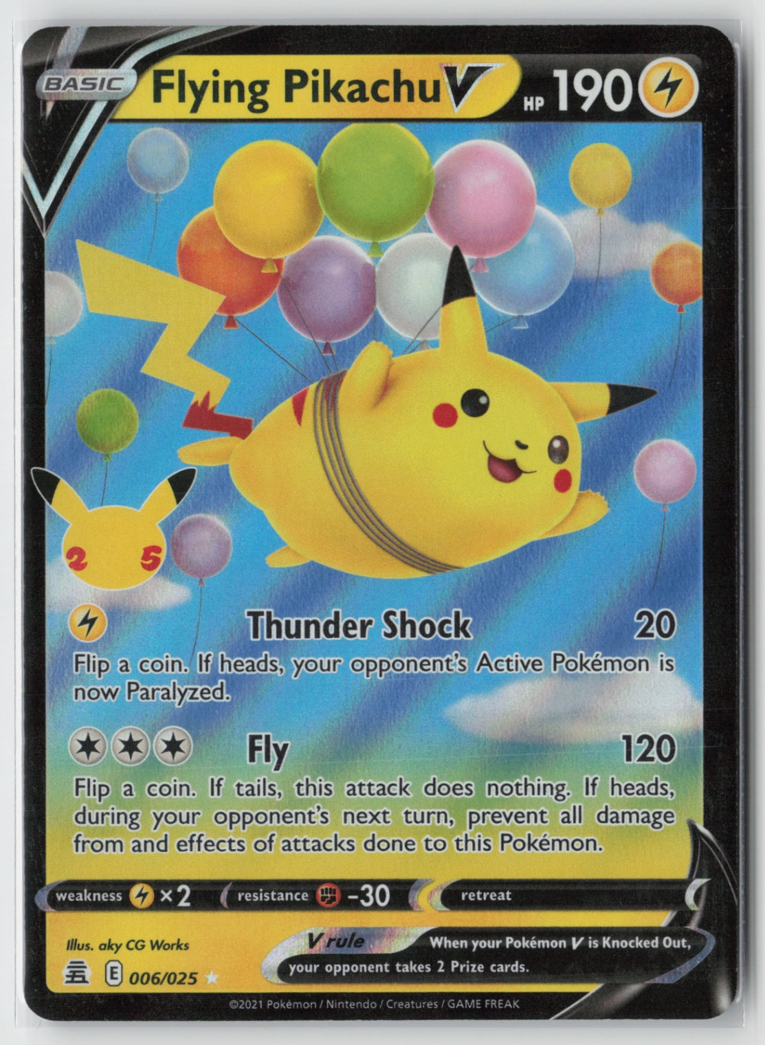 Flying Pikachu V 006/025 – Celebrations Pokémon Card NM