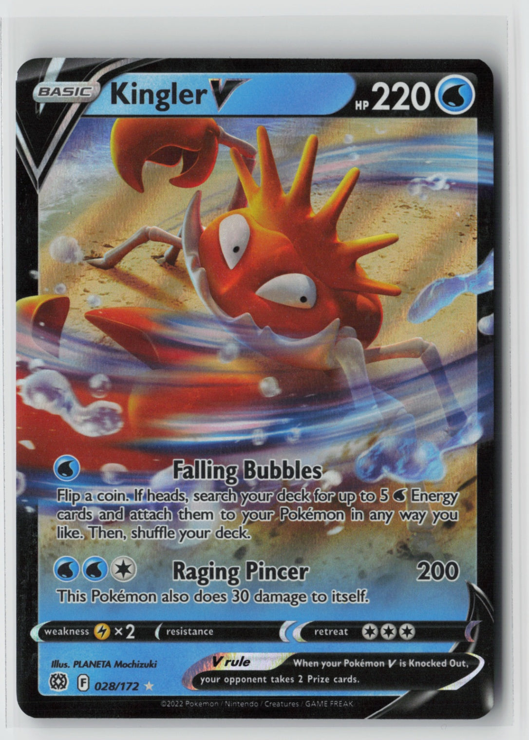 Kingler V 028/172 – SWSH09: Brilliant Stars Pokémon Card NM