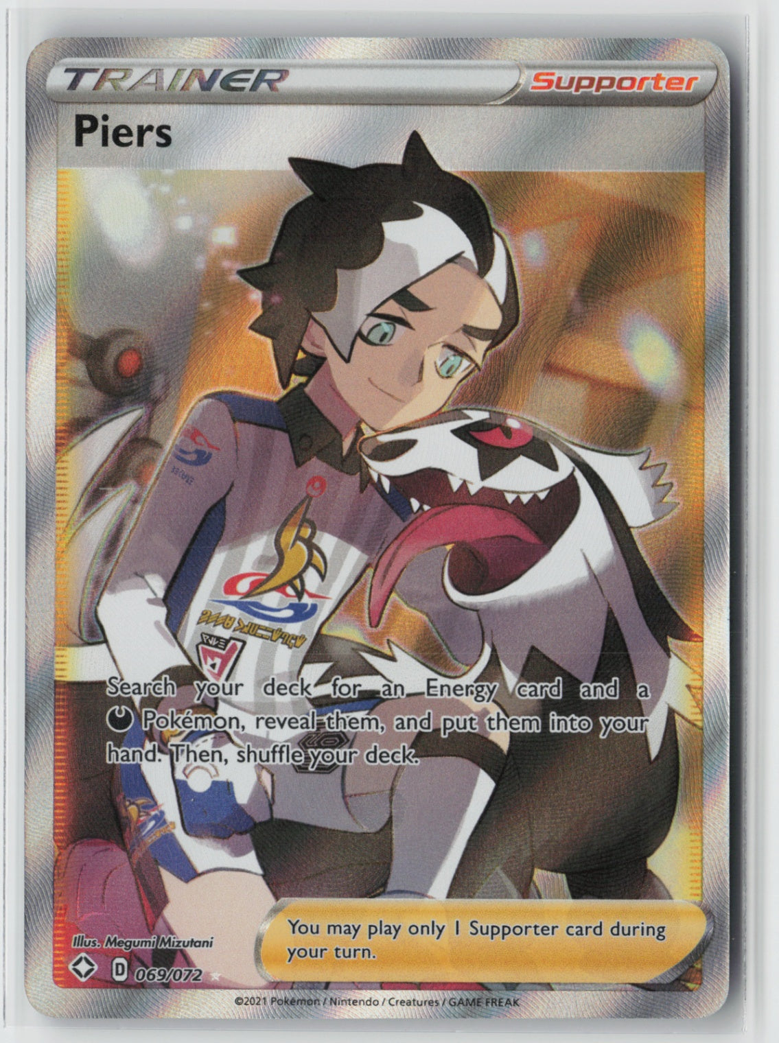 Piers (Full Art) 069/072 – Shining Fates Pokémon Card NM
