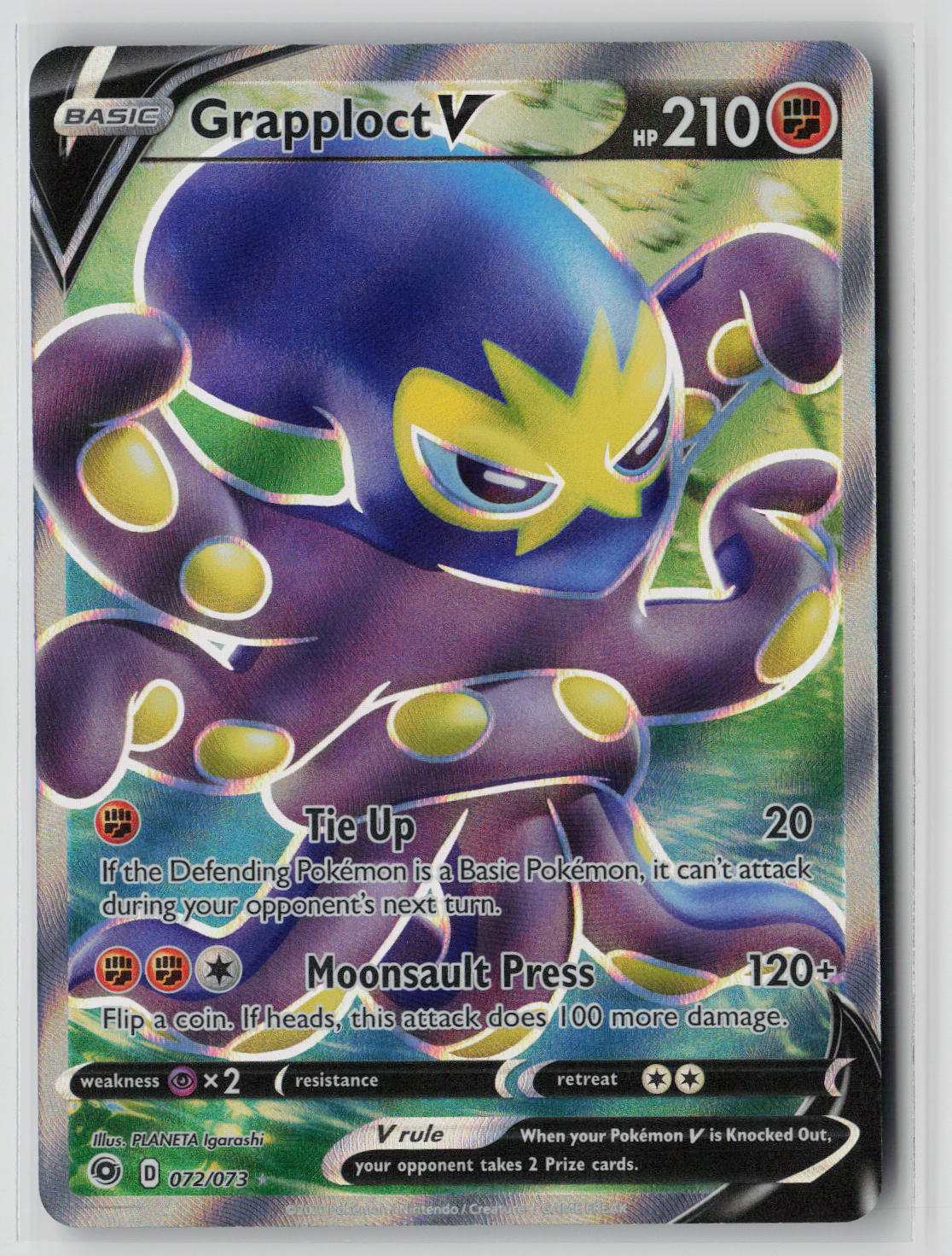 Grapploct V 72/73 – Champion's Path Pokémon Card NM