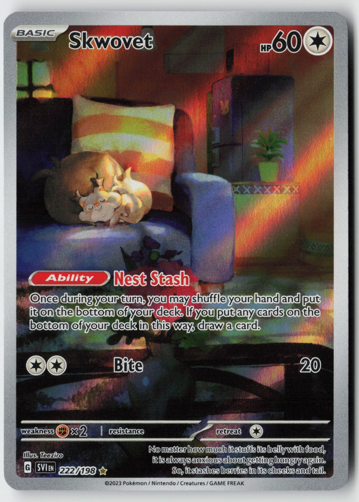 Skwovet 222/198 – Scarlet & Violet Base Set Pokémon Card NM