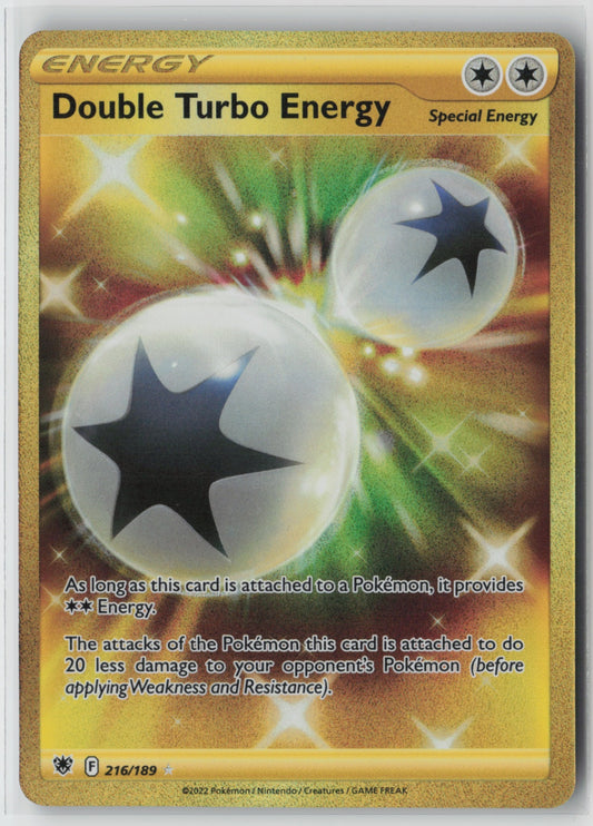 Double Turbo Energy (Secret) 216/189 – SWSH10: Astral Radiance Pokémon Card NM