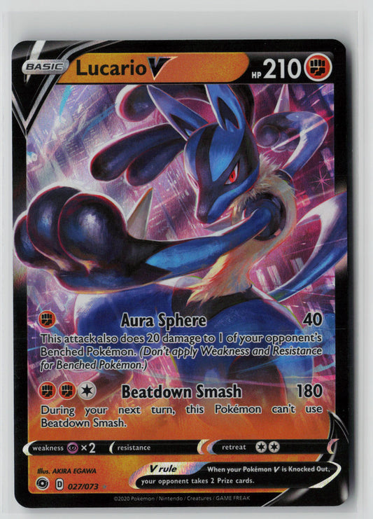 Lucario V 27/73 – Champion's Path Pokémon Card NM