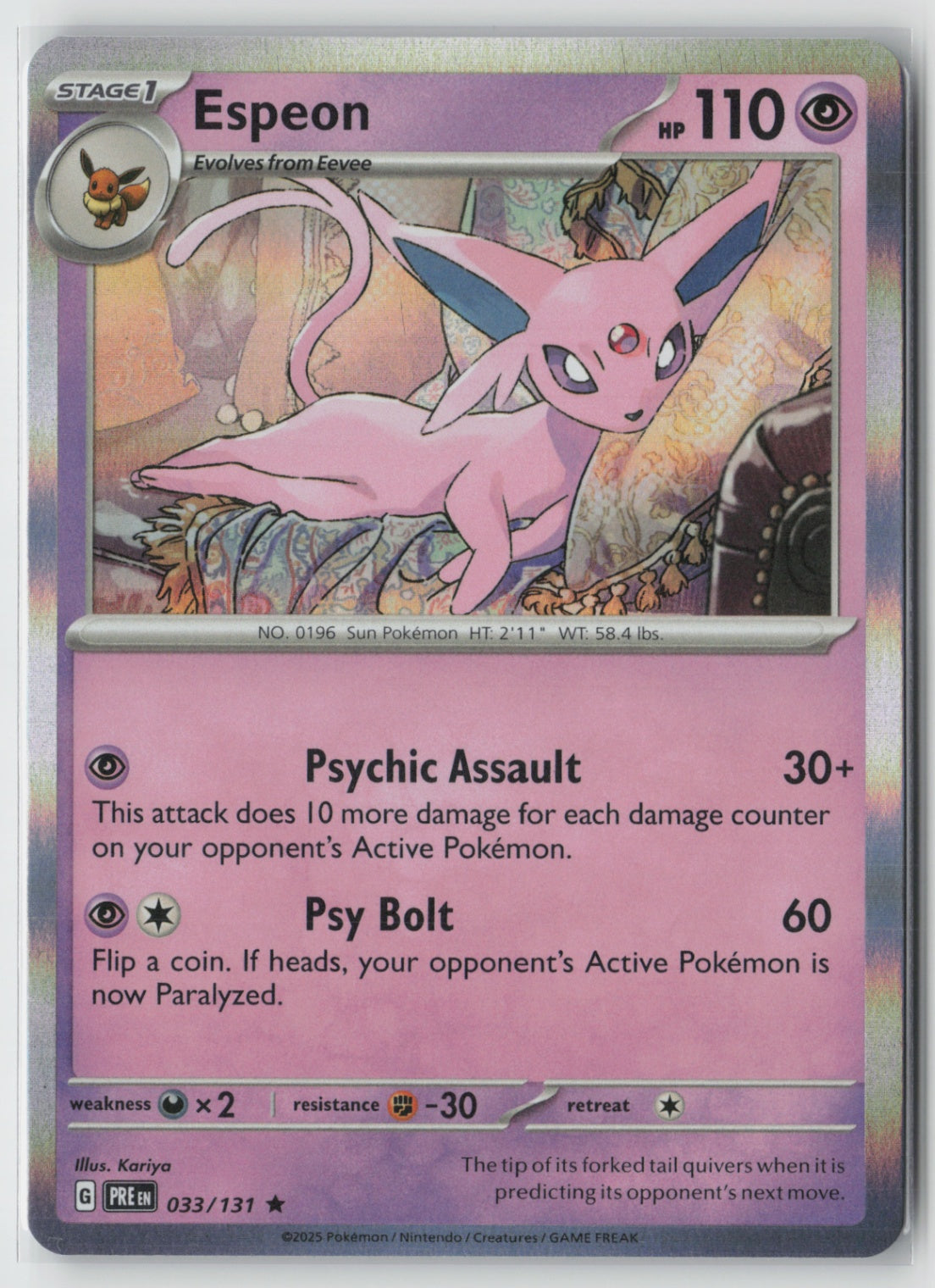 Espeon 033/131 – SV: Prismatic Evolutions Pokémon Card NM