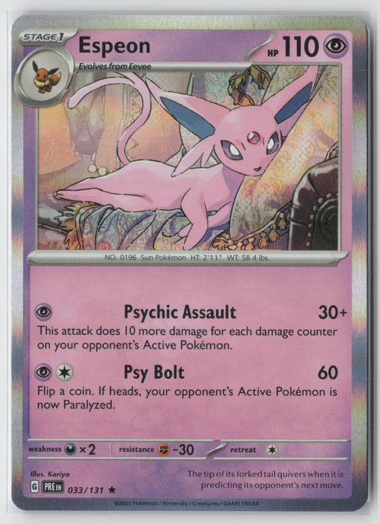 Espeon 033/131 – SV: Prismatic Evolutions Pokémon Card NM