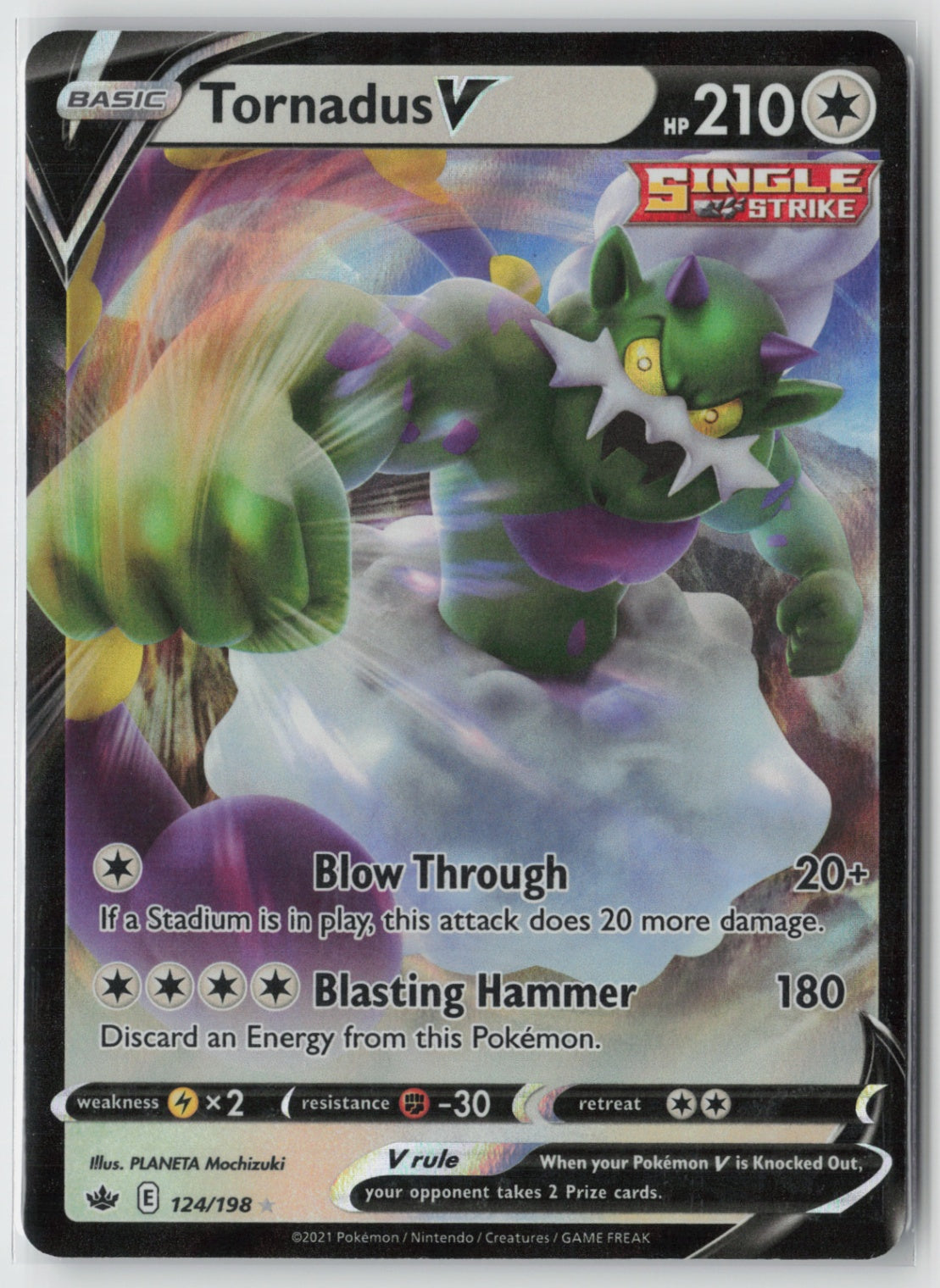 Tornadus V 124/198 – SWSH06: Chilling Reign Pokémon Card NM