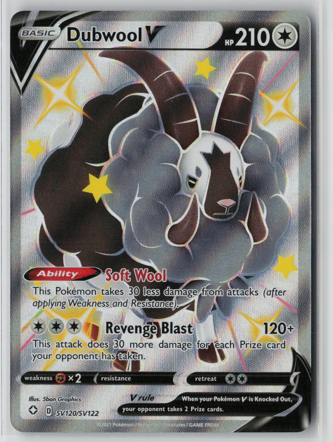 Dubwool V SV120/SV122 – Shining Fates: Shiny Vault Pokémon Card NM