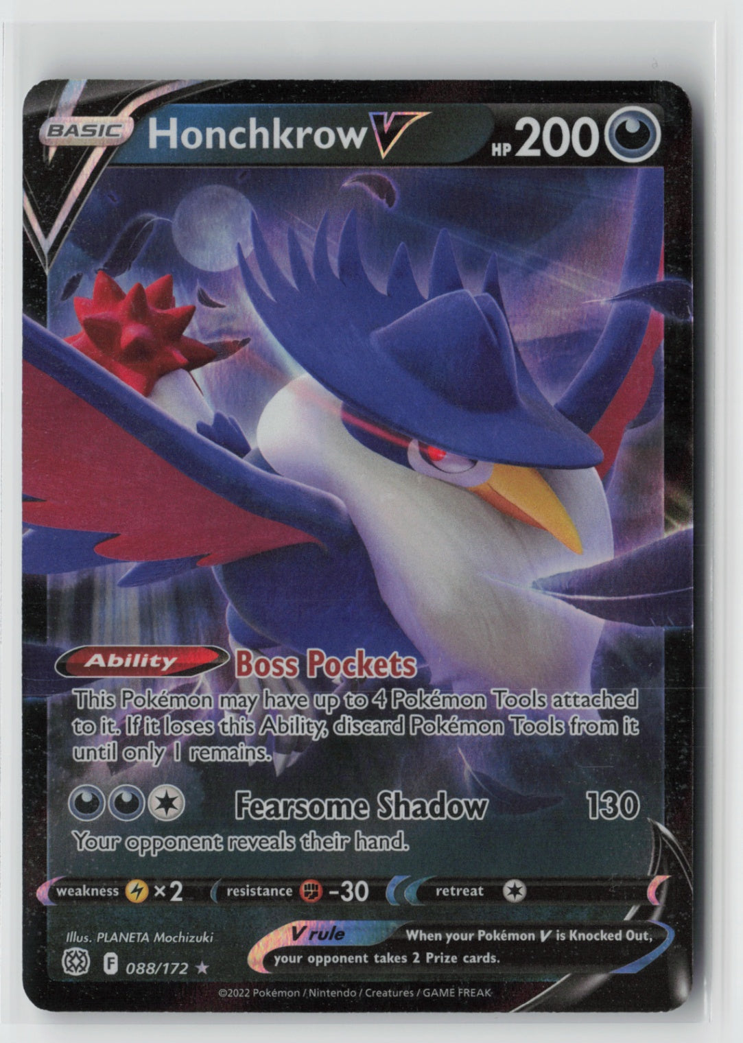 Honchkrow V 088/172 – SWSH09: Brilliant Stars Pokémon Card NM