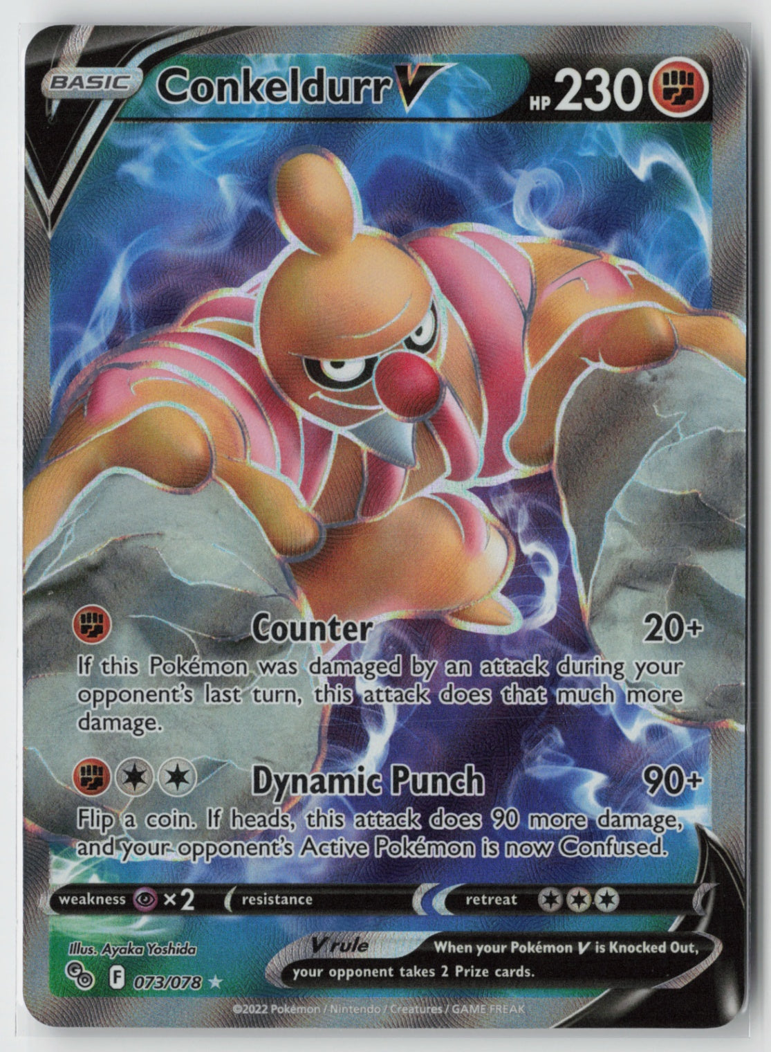 Conkeldurr V (Full Art) 073/078 – Pokemon GO Pokémon Card NM