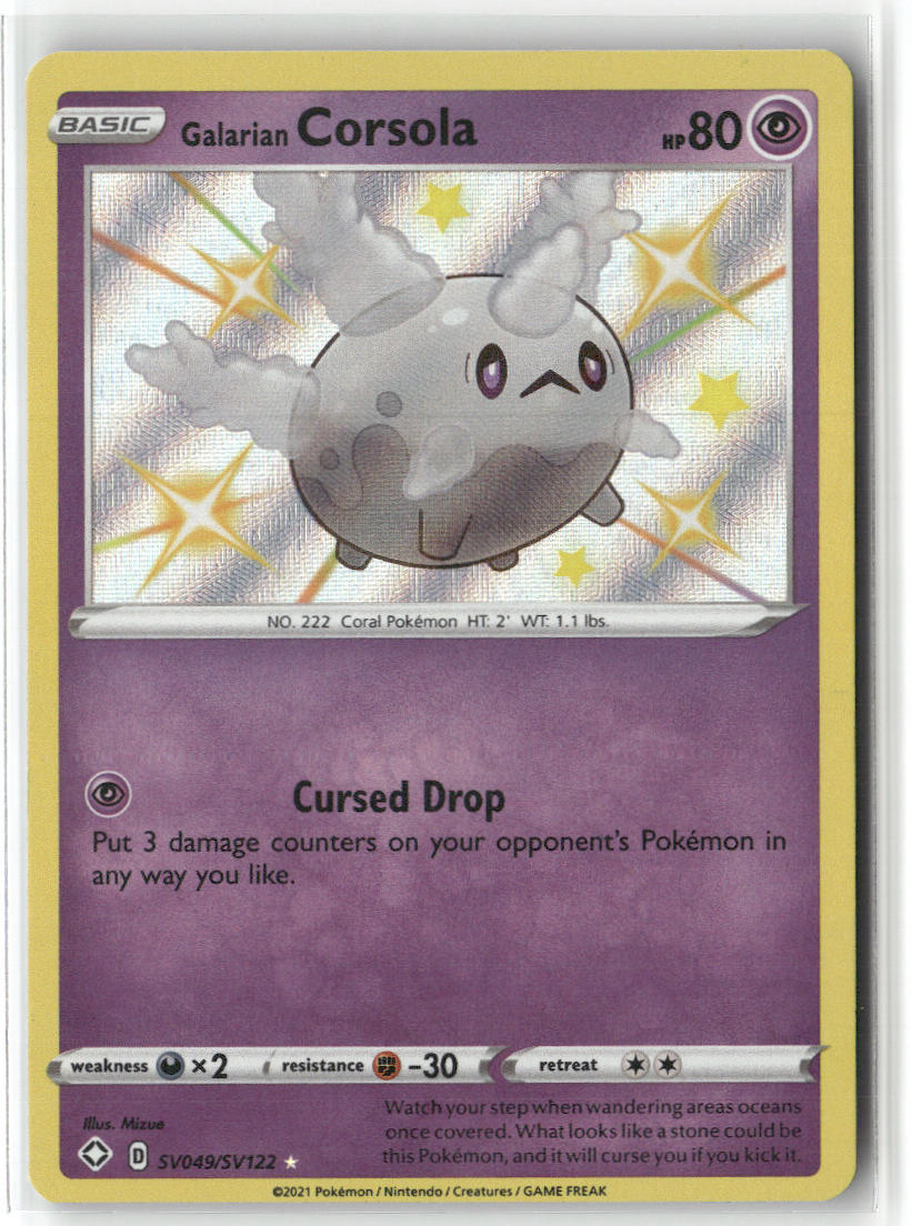 Galarian Corsola SV049/SV122 – Shining Fates: Shiny Vault Pokémon Card NM