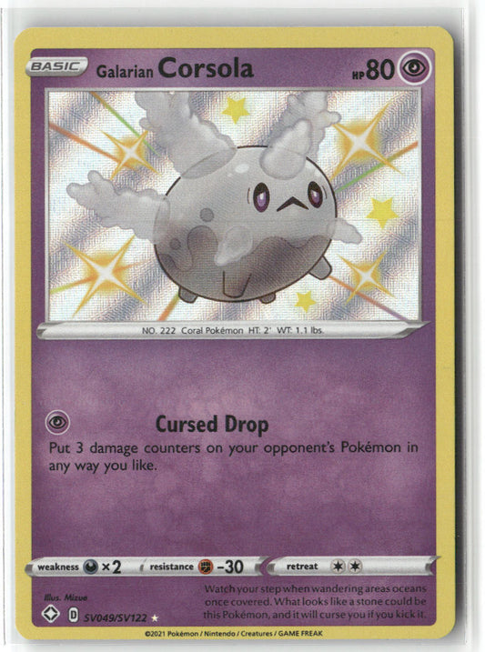 Galarian Corsola SV049/SV122 – Shining Fates: Shiny Vault Pokémon Card NM