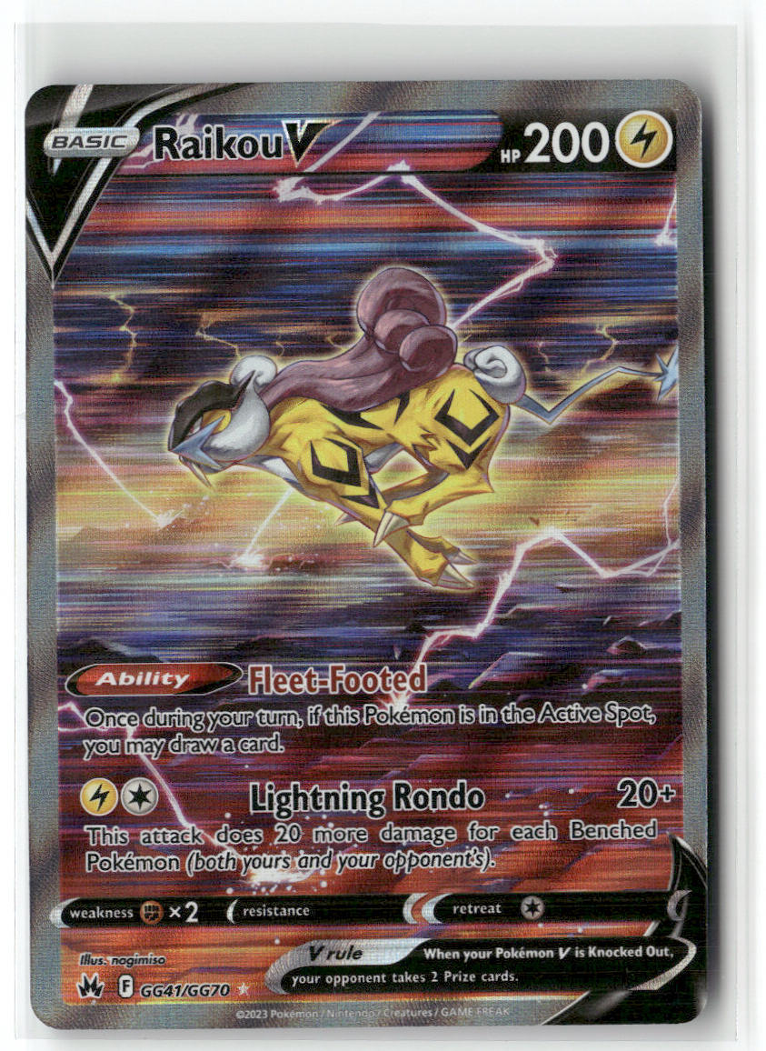 Raikou V GG41/GG70 – Crown Zenith: Galarian Gallery Pokémon Card NM