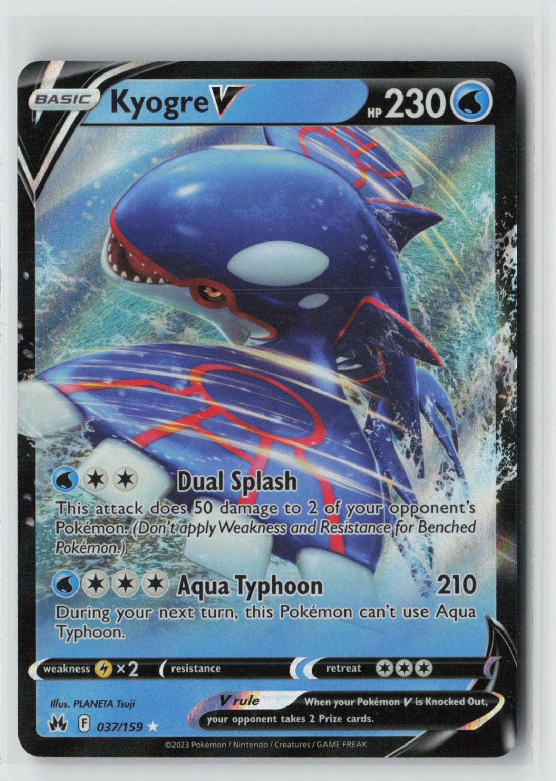 Kyogre V 037/159 – Crown Zenith Pokémon Card NM