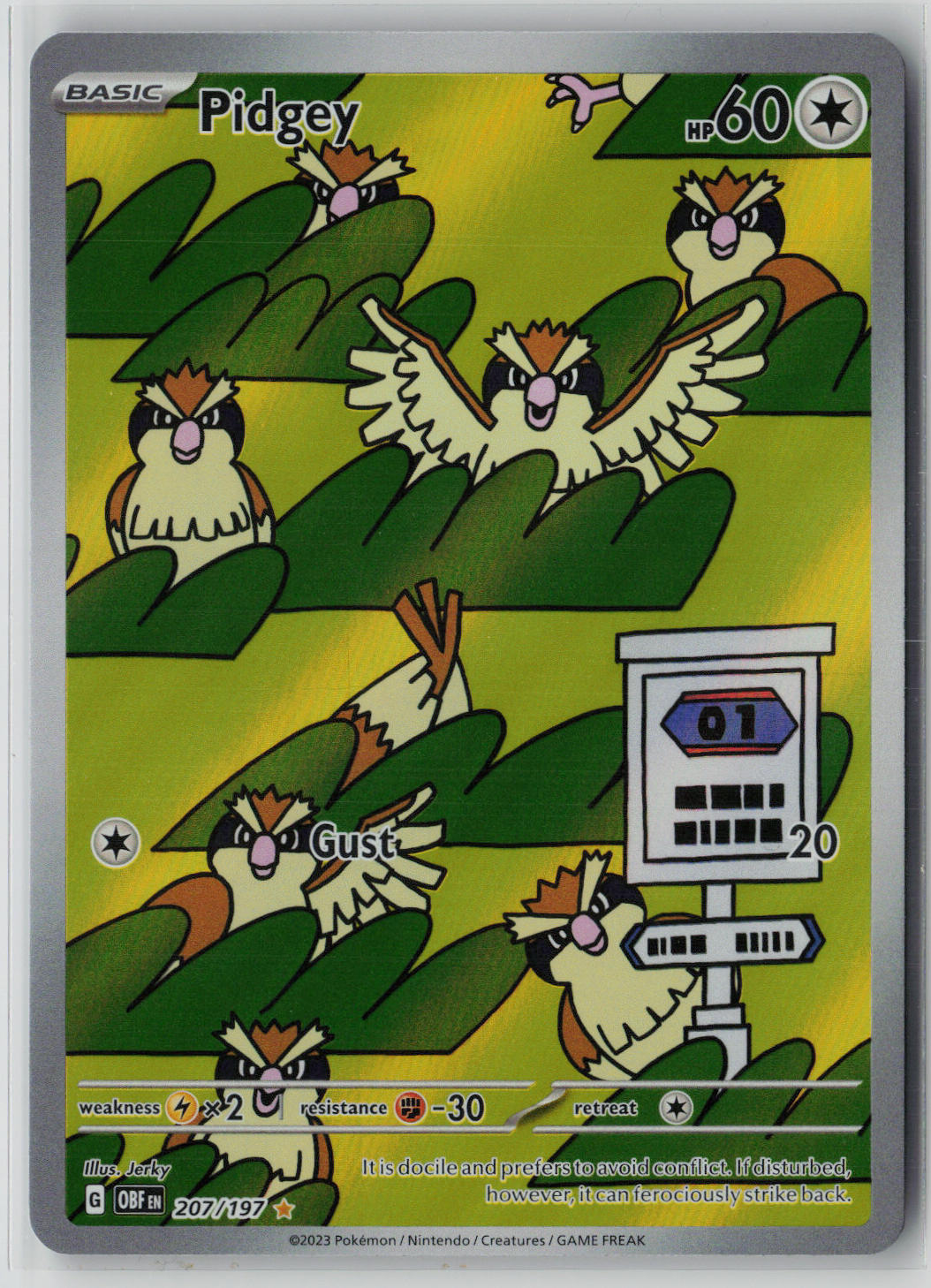 Pidgey 207/197 – Obsidian Flames Pokémon Card NM