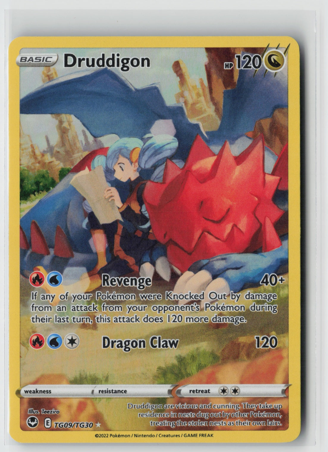 Druddigon TG09/TG30 – SWSH12: Silver Tempest Trainer Gallery Pokémon Card NM