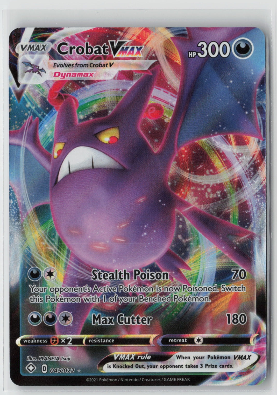 Crobat VMAX 045/072 – Shining Fates Pokémon Card NM