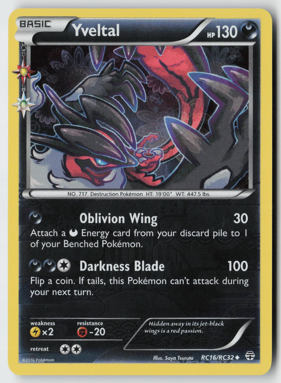 Yveltal RC16/RC32 – Generations: Radiant Collection Pokémon Card NM