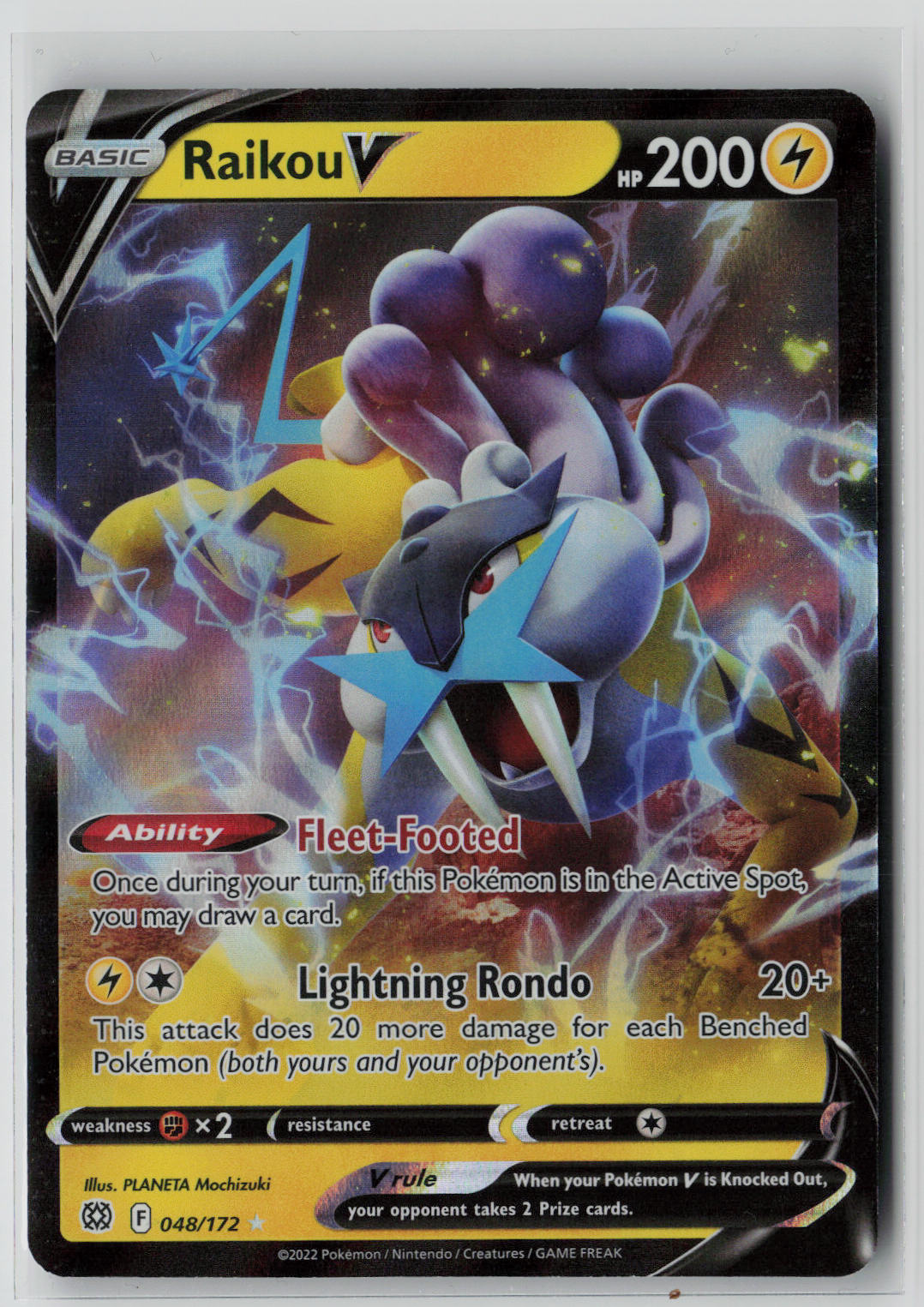 Raikou V 048/172 – Brilliant Stars Pokémon Card NM