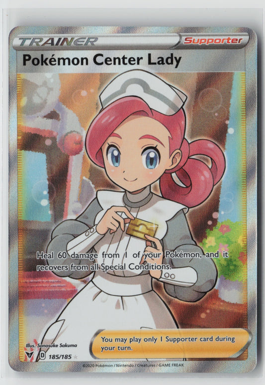 Pokemon Center Lady (Full Art) 185/185 – SWSH04: Vivid Voltage Pokémon Card NM