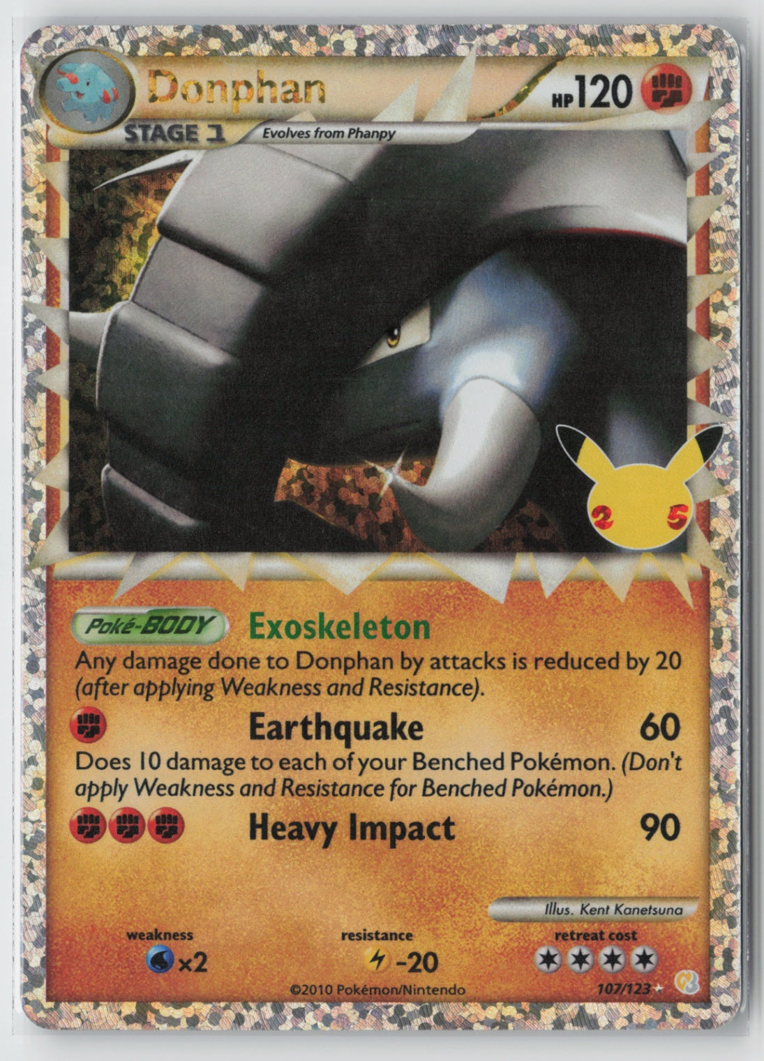 Donphan (Prime) 107/123 – Celebrations: Classic Collection Pokémon Card NM