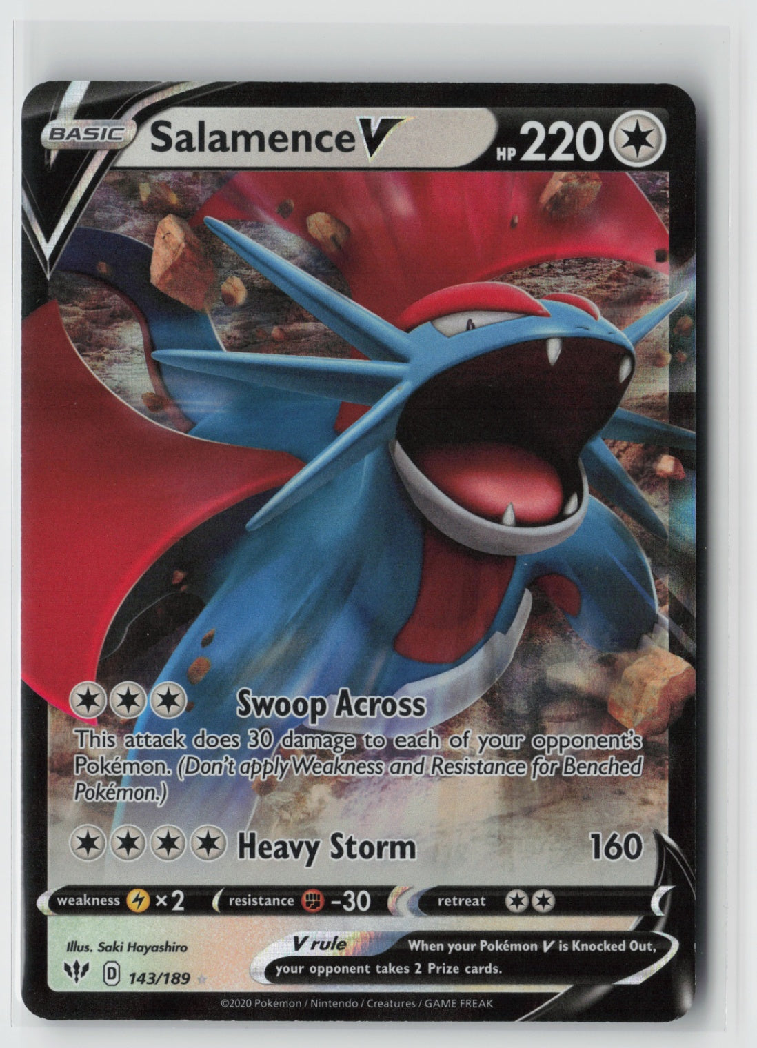 Salamence V 143/189 – SWSH03: Darkness Ablaze Pokémon Card NM