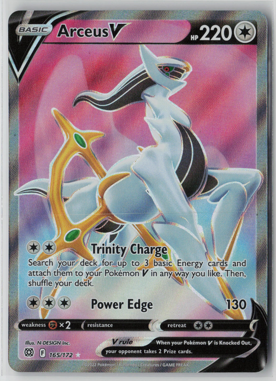 Arceus V (Full Art) 165/172 – Brilliant Stars Pokémon Card NM