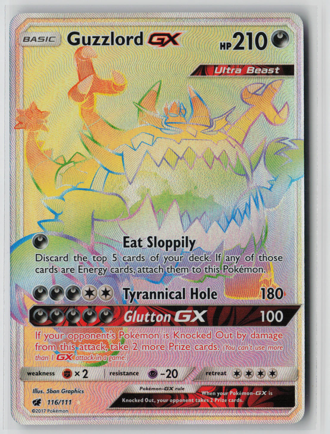 Guzzlord GX 116/111 – SM - Crimson Invasion Pokémon Card NM