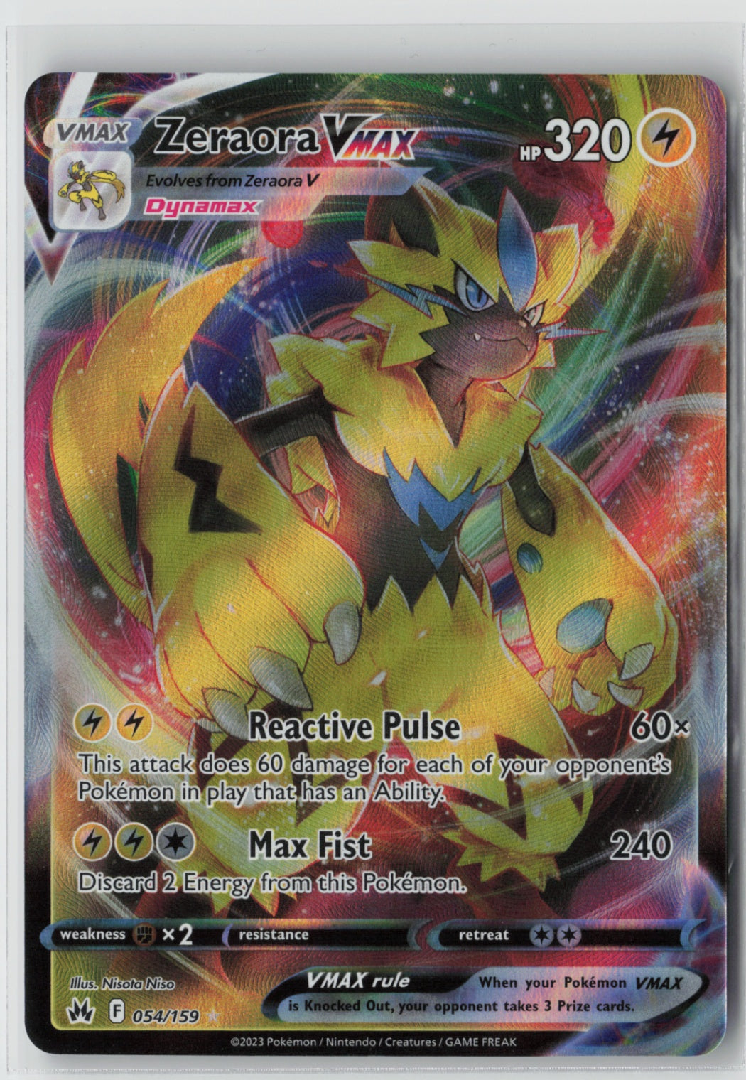 Zeraora VMAX 054/159 – Crown Zenith Pokémon Card NM