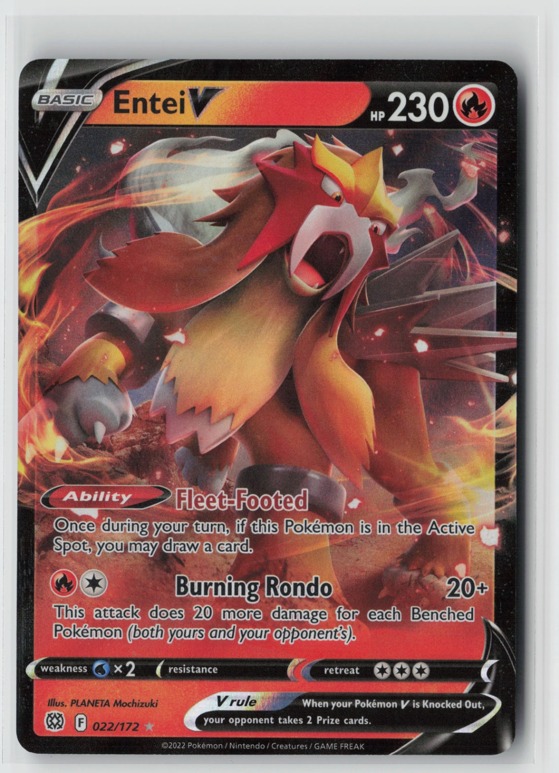 Entei V 022/172 – SWSH09: Brilliant Stars Pokémon Card NM