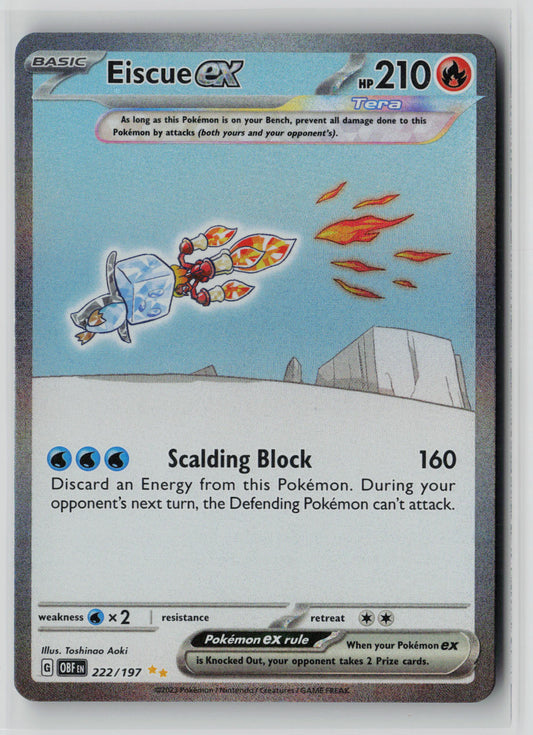 Eiscue ex - 222/197 – Obsidian Flames Pokémon Card NM