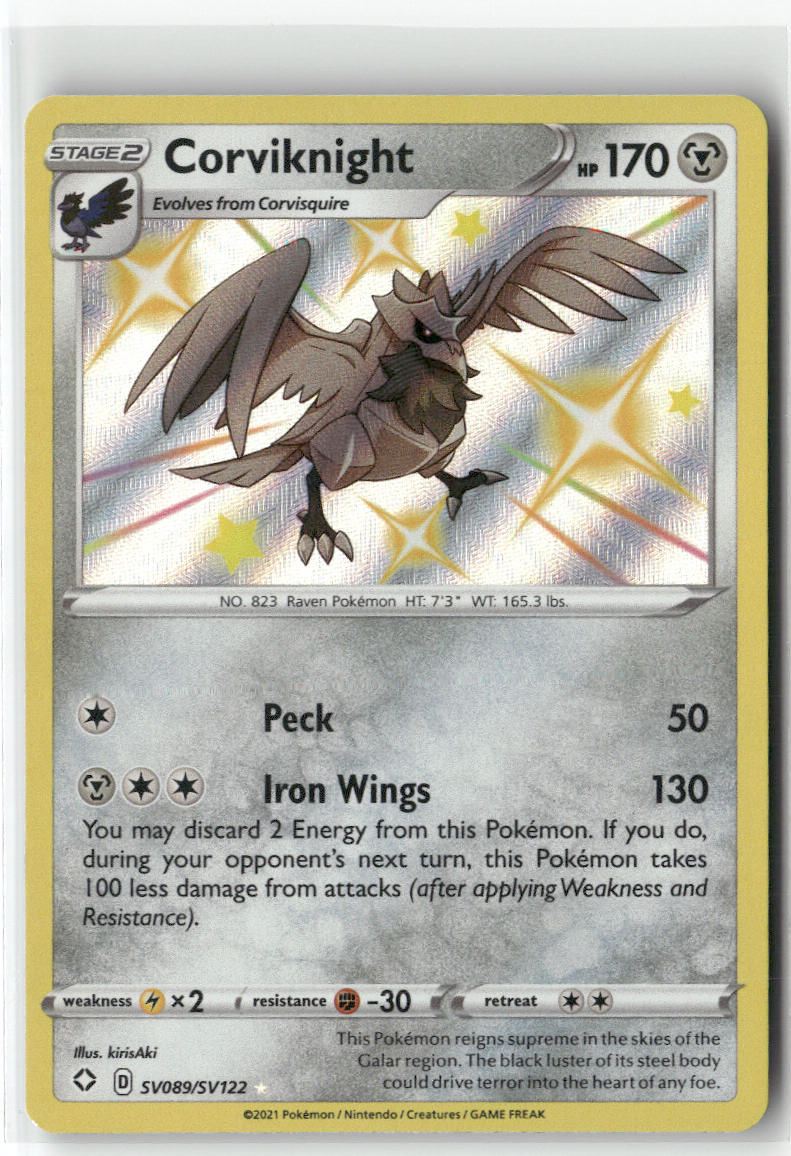 Corviknight SV089/SV122 – Shining Fates: Shiny Vault Pokémon Card NM