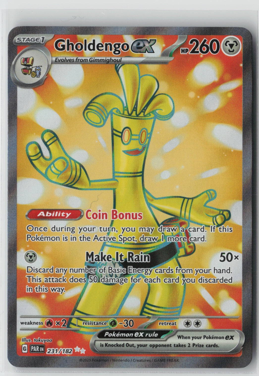 Gholdengo ex - 231/182 – SV04: Paradox Rift Pokémon Card NM