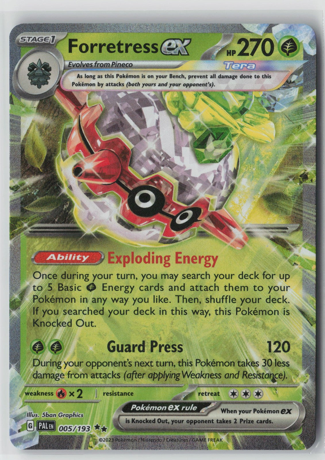 Forretress ex 005/193 – SV02: Paldea Evolved Pokémon Card NM