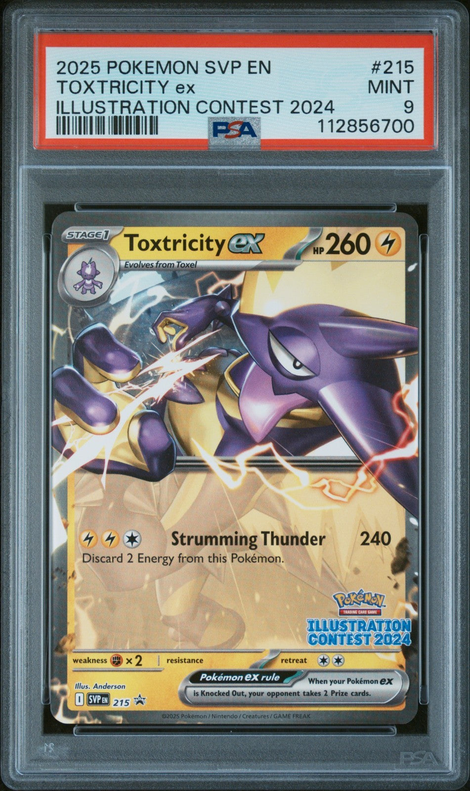SVP215 Toxtricity ex PSA 9 Illustration Contest 2024 Promo Free Combined Postage