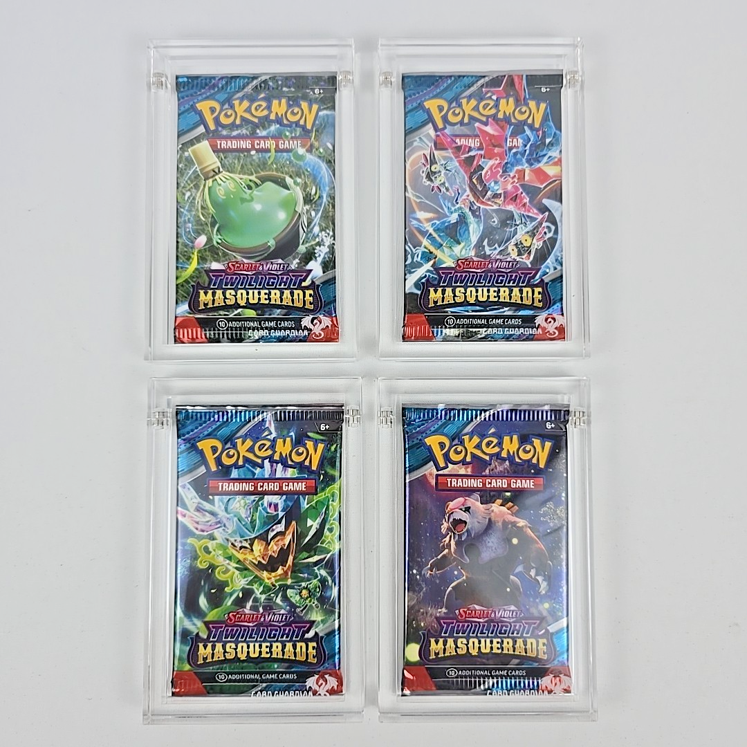 Pokémon Twilight Masquerade Booster Art Set (4) + New Card Guardian Cases